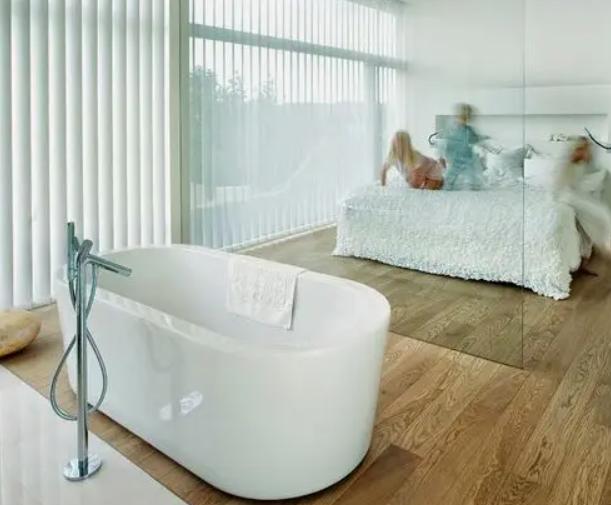 Bathtub With Glass Divider