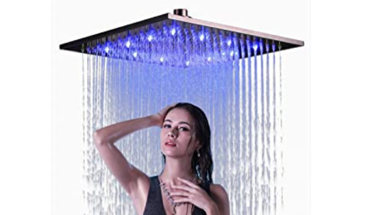 Neierthodore Bathroom LED Rainfall Shower Head